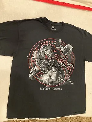 Buy Mortal Kombat X  Boys Black T Shirt Size XL Warner Bros Graphic Tee Video Game • 20.52£