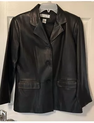 Buy Womens Black Leather Jacket Size PS Soft Blazer Genuine Lambskin Preston & York • 28.30£
