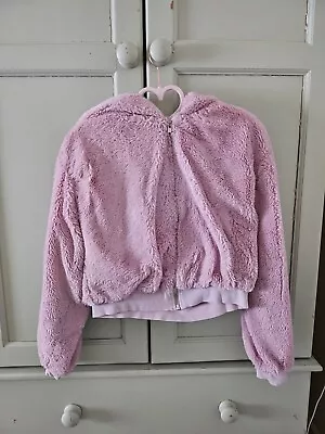 Buy Topshop Ladies Baby Pink Faux Fur Hooded Jacket - Size XS/S • 7£
