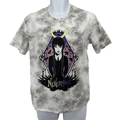 Buy NEW! Wednesday Addams NEVERMORE T Shirt/ Junior’s (L) Gray Cotton Blend NWT  • 10.89£