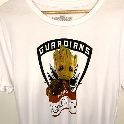 Buy Guardians Of The Galaxy Baby Groot T-shirt Marvel Mens XL White • 11.73£