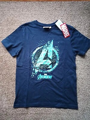Buy Brand New Marvel Avengers Blue T-shirt, Age 9-10 • 3.99£