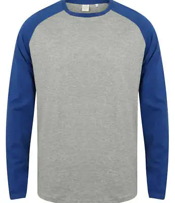 Buy Skinni Fit SF271 SF Mens Long Sleeve Baseball T-Shirt • 14.21£