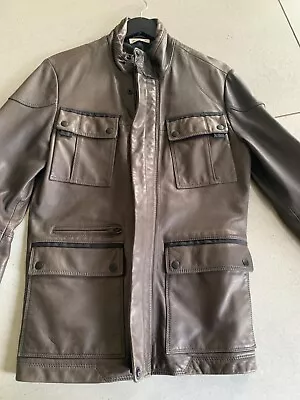 Buy DKNY 100%  Leather Jacket Size M, Dark Brown With Lots Of Details • 45£