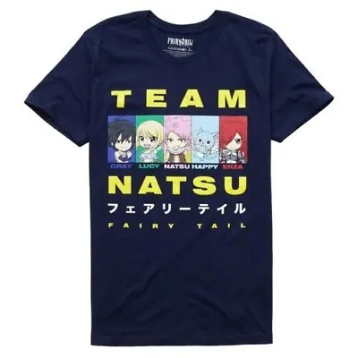 Buy Team Natsu Fairy Tail Japanese Anime Character Panel T-Shirt Blue Women's SMALL • 11.57£