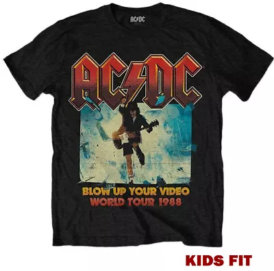 Buy AC DC T SHIRT Official Blow Up Your Video Kids Boys Girls Licensed Rock Tee NEW • 12.89£
