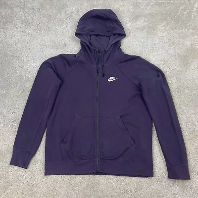 Buy Nike Hoodie Womens Medium Full Zip Up Jacket Hoody Y2K Purple Hooded Casual • 26.99£