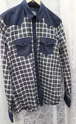 Buy Les Hommes Urban Long Sleeve Navy Check Cotton Shirt Size EU50 Chest 42  BNWT • 7.95£