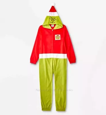 Buy Grinch Pajamas Boys Girl One Piece Size 4 6 8 14 16 XL Kids Union Suit Christmas • 31.46£