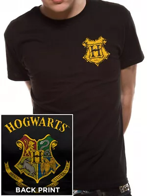 Buy Harry Potter Unisex Black Hogwarts School Crest T-Shirt Ladies Mens Official • 7.95£