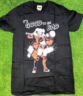 Buy OFFICIAL DC COMICS HARLEY QUINN  IT'S GOOD TO BE BAD  PRINT BLACK T-SHIRT Size S • 4£