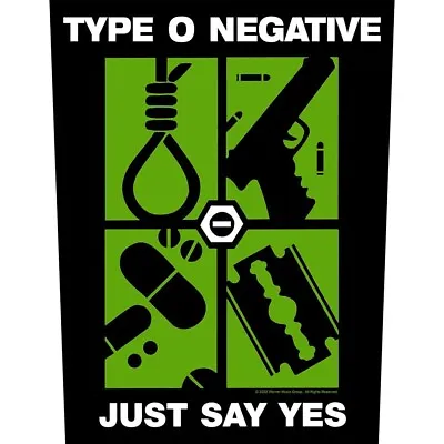 Buy TYPE O NEGATIVE Back Patch: JUST SAY YES : Official Merch Pistol Gun Fan Gift • 8.95£