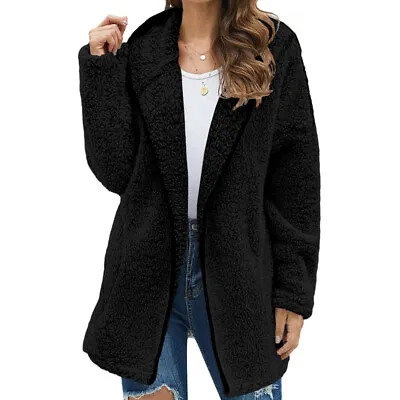 Buy Women Plush Hoodie Tops Overcoat Jacket Coat Autumn Winter Outwear Warm • 17.09£