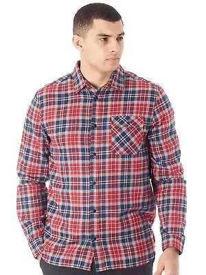 Buy Etnies Red-Navy Axel Flannel Long Sleeved Shirt - M • 19.44£