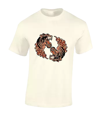 Buy Yin Yang Tiger Mens T Shirt Cool Japanese Retro Tattoo Animal Japanese Top New • 7.99£