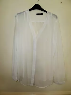 Buy Urban CoCo Semi Sheer Cream Button Front Shirt Size XL • 7.99£