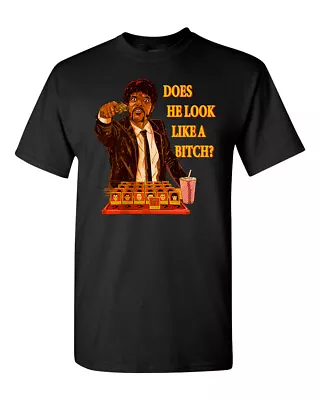 Buy Pulp Fiction Guess Who Does He Look Like A B**ch T Shirt • 14.99£