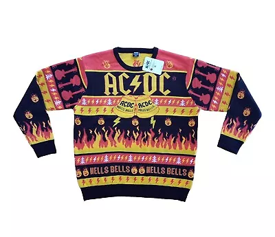 Buy Official AC/DC Ugly Christmas Sweater Mens Size 2XL Hells Bells  BNWT ACDC Rock • 56.91£