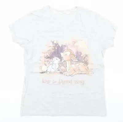 Buy Disney Womens Grey Solid Cotton Top Pyjama Top Size 12 - Bambi, Time To Dream Aw • 4.25£