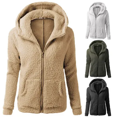 Buy Plus Size Women Winter Warmer Fleece Hoodies Coat Jacket Hoodie Outwear Overcoat • 14.99£