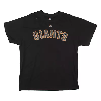 Buy MAJESTIC San Francisco Giants '8 PENCE Mens T-Shirt Black Short Sleeve USA L • 9.99£