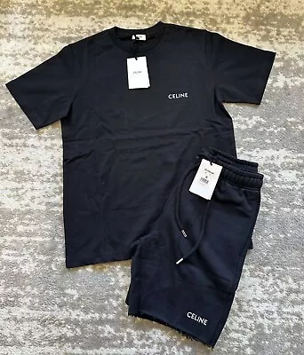 Buy 🔥🔥celine T-shirt + Shorts Set Black 100% Authentic (xs,s,m,l,xl)🔥🔥 • 180£