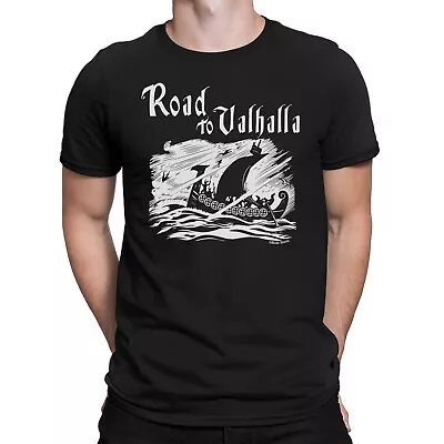 Buy ROAD TO VALHALLA Mens  T-Shirt Viking Vikings Boat Norse Seafarers Tee • 8.99£
