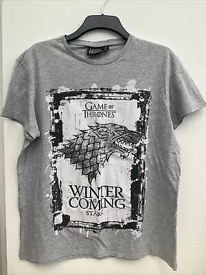 Buy Game Of Thrones Winter Is Coming House Stark Grey T-shirt XL Used • 6.99£