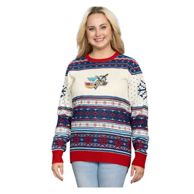 Buy Womens Top Gun Fighter Jet Nintendo Game Ugly Christmas Sweater Holiday Pullover • 46.23£