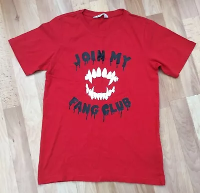 Buy H&M Boys Girls Red  Join My Fang Club  Halloween T-Shirt 10-11-12 Years • 2.50£