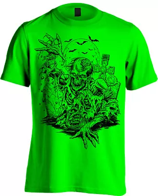 Buy Zombie Undead T-Shirt Men's | S - 5XL | 12 Colours | Grave Goth Rock Biker Punk • 11.95£