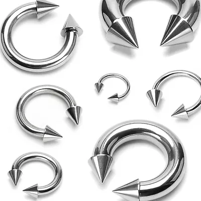 Buy Steel HORSESHOE Spike Cone Piercing Ring Bar Prince Albert Large Heavy Gauge UK • 4.44£