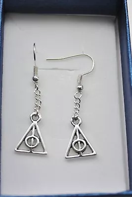 Buy Harry Potter 'The Deathly Hallows' Charm Ear Rings, 1xPair Silver : New & Boxed • 3£