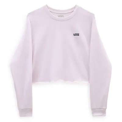 Buy Vans Womens V Logo Long Sleeve Crop T-Shirt / Lavender Fog / RRP £30 • 13£