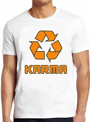 Buy Karma Recycle Symbol Good Karma Comes Around Buddha Vintage Yoga T Shirt M15 • 6.35£