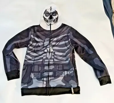 Buy FORTNITE Skeleton Hoodie Jacket Full Zip Face Mask SKULL TROOPER Boys Large • 11.80£