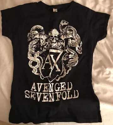 Buy Avenged Sevenfold T Shirt Rare Rock Metal Band Merch Tee Ladies Size Medium • 13.50£