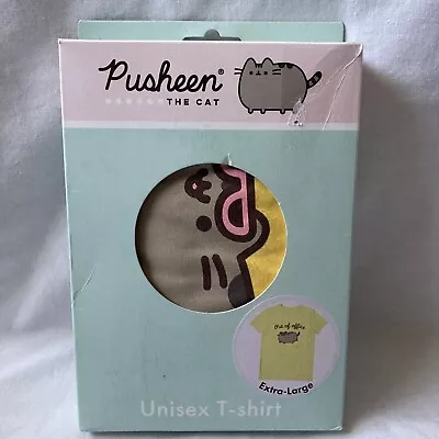Buy Pusheen Official Authentic ‘Out Of Office’ T-Shirt Yellow Woman’s Size XL NEW • 14.99£