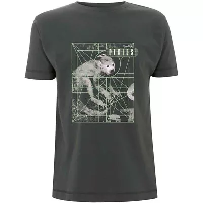 Buy Pixies Monkey Grid Charcoal Grey Large Unisex T-Shirt NEW • 17.99£