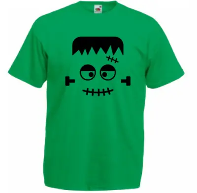 Buy Frankenstein Green T Shirt Adults Children Halloween Fancy Dress Cotton Top UK  • 8.99£
