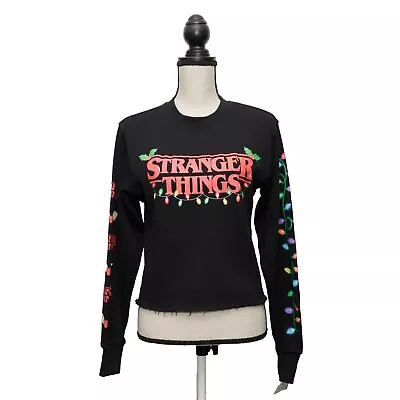 Buy Kohls Stranger Things Holiday Sweatshirt Junior Size M Fleece Cropped Pullover • 11.54£