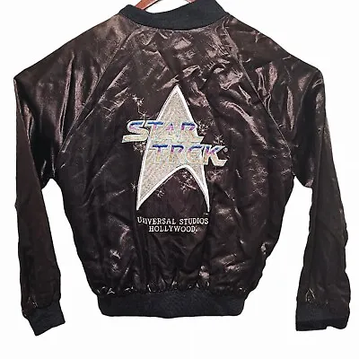 Buy Vintage STAR TREK Satin Jacket From UNIVERSAL STUDIOS HOLLYWOOD - Large USA MADE • 57.72£