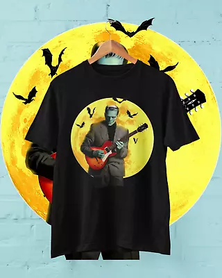 Buy Frankenstein Guitar T Shirt Moon Bats Guitarist Gift Idea Musician Retro Horror • 15.95£