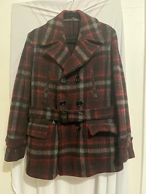 Buy Rare 1930s/40s True Vintage Red And Black Check Wool Mackinaw Work Jacket • 175£