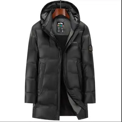 Buy Mens Youth Chic Vegan Leather PU Water Resistant Hooded Down Parka Overcoat SKGB • 111.59£