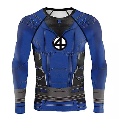 Buy Fantastic Four 3D T-Shirts Cosplay Superhero Mens Sports Fitness Quick Dry Tee • 13.20£