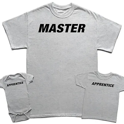 Buy Master And Apprentice Fathers Day T-Shirt Son Kids Baby Matching T-Shirts #FD • 13.49£