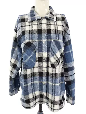 Buy Zara Womens Overshirt Jacket Wool Blend Blue Check Plaid Oversized Boxy S • 18.99£