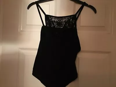 Buy Ladies New Look Size 14 Vest Top Lace Black • 3.50£