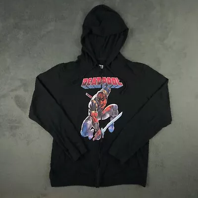 Buy Marvel Deadpool Sweater Youth Large Black Long Sleeve Full Zip Hoodie • 10.45£